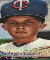 Blayne Enlow [Green Refractor] #BE Baseball Cards 2018 Bowman Mega Box Chrome Autographs Prices