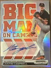 Justin Campbell [Autograph Silver] Baseball Cards 2022 Panini Prizm Draft Picks Big Man on Campus Prices