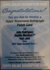 Julio Rodriguez Baseball Cards 2023 Topps Series 1 Reverence Autograph Patch Prices