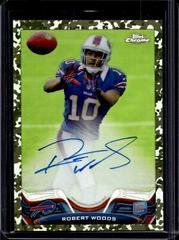 Robert Woods [Catching Autograph Camo Refractor] #3 Football Cards 2013 Topps Chrome Prices