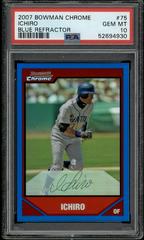 Ichiro [Blue Refractor] #75 Baseball Cards 2007 Bowman Chrome Prices