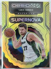 Luka Doncic [Yellow Flood] Basketball Cards 2021 Panini Obsidian Supernova Prices