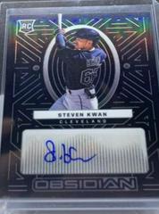Steven Kwan #OA-KW Baseball Cards 2022 Panini Chronicles Obsidian Autographs Prices