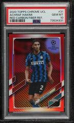 Achraf Hakimi [Red Carbon Fiber] Soccer Cards 2020 Topps Chrome UEFA Champions League Prices