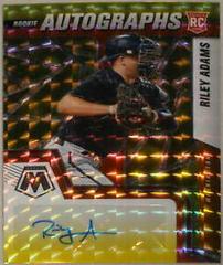 Riley Adams [Choice Fusion Red and Yellow] #RAM-RA Baseball Cards 2022 Panini Mosaic Rookie Autographs Prices