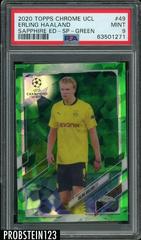 Erling Haaland [Green] Soccer Cards 2020 Topps Chrome UEFA Champions League Sapphire Prices