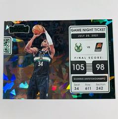 Giannis Antetokounmpo [Green Ice] Basketball Cards 2021 Panini Contenders Game Night Ticket Prices