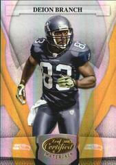 Deion Branch [Mirror Gold] #129 Football Cards 2008 Leaf Certified Materials Prices