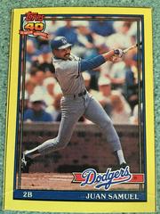 Juan Samuel #O Baseball Cards 1991 Topps Box Panels Hand Cut Prices