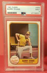 Barry Evans #499 Baseball Cards 1981 Fleer Prices