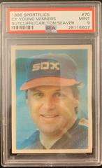Cy Young Winners [Sutcliffe, Carlton, Seaver] #70 Baseball Cards 1986 Sportflics Prices