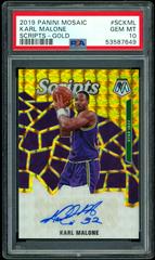 Karl Malone [Gold] #SC-KML Basketball Cards 2019 Panini Mosaic Scripts Prices