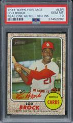 Lou Brock [Red Ink] #LBR Baseball Cards 2017 Topps Heritage Real One Autographs Prices