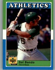 Sal Bando #8 Baseball Cards 2001 Upper Deck Decade 1970's Prices