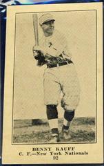 Benny Kauff #92 Baseball Cards 1917 Boston Store Prices