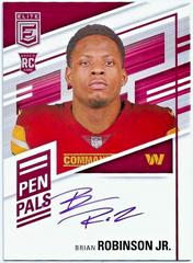 Brian Robinson Jr. [Purple Ink] #PP-BR Football Cards 2022 Panini Donruss Elite Pen Pals Autographs Prices