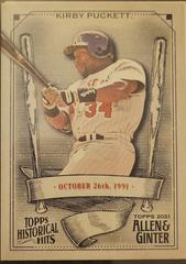 Kirby Puckett Baseball Cards 2021 Topps Allen & Ginter Historic Hits Prices