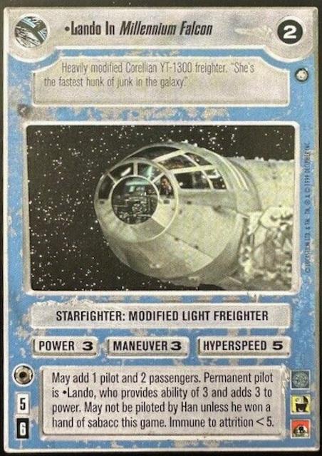 Lando In Millennium Falcon Star Wars CCG Enhanced Cloud City