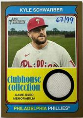 Kyle Schwarber [Gold] #CCR-KS Baseball Cards 2023 Topps Heritage Clubhouse Collection Relics Prices
