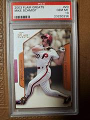 Mike Schmidt Baseball Cards 2003 Flair Greats Prices