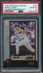 Derek Jeter #224 Baseball Cards 1998 Bowman Chrome Golden Anniversary Prices