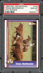 Texas Beefmaster #104 Baseball Cards 1993 Pacific Nolan Ryan 27th Season Prices
