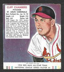 Cliff Chambers Baseball Cards 1952 Red Man Tobacco Prices