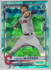 Triston McKenzie [Aqua] #6 Baseball Cards 2021 Bowman Chrome Sapphire Prices