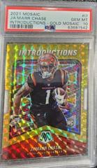 Ja'Marr Chase [Gold] #I-7 Football Cards 2021 Panini Mosaic Introductions Prices