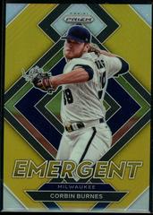 Corbin Burnes [Gold Prizm] Baseball Cards 2022 Panini Prizm Emergent Prices