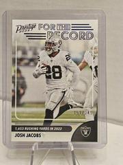 Josh Jacobs [Blue] #5 Football Cards 2023 Panini Prestige For the Record Prices