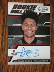 Anfernee Simons #AS Basketball Cards 2018 Panini Certified Rookie Roll Call Autographs Prices
