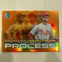 Justin Crawford [Orange] #PRP-7 Baseball Cards 2023 Bowman Chrome Prospect Process Prices