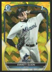 Emmett Olson [Yellow Sapphire] #BDC-10 Baseball Cards 2023 Bowman Draft Chrome Sapphire Prices