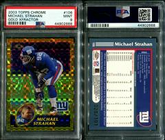Michael Strahan [Gold Xfractor] #106 Football Cards 2003 Topps Chrome Prices