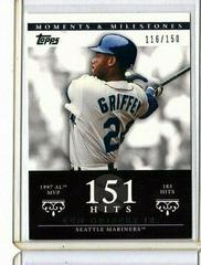 Ken Griffey Jr. [151 Hits] #47 Baseball Cards 2007 Topps Moments & Milestones Prices