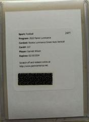 Garrett Wilson [Green Autograph] #117 Football Cards 2022 Panini Luminance Prices