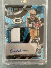 Christian Watson [Blue] Football Cards 2022 Panini Spectra Aspiring Patch Autographs Prices