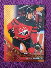 Carson Lambos [Orange] Hockey Cards 2022 Upper Deck Team Canada Juniors Prospectus Momentous Prices
