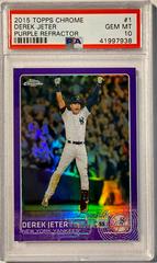 Derek Jeter [Purple Refractor] #1 Baseball Cards 2015 Topps Chrome Prices