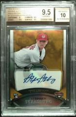 Stephen Strasburg [Gold Refractor Autograph] Baseball Cards 2010 Bowman Sterling Prices