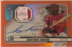 Aristides Aquino [Orange Refractor] Baseball Cards 2020 Bowman Chrome Rookie Autographs Prices