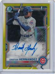 Cristian Hernandez [Yellow Refractor] #CPA-CH Baseball Cards 2021 Bowman Chrome Prospect Autographs Prices