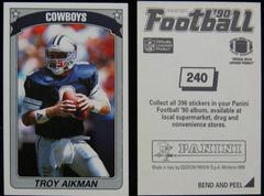 Troy Aikman Football Cards 1990 Panini Sticker Prices