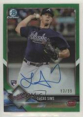 Lucas Sims [Green Refractor] Baseball Cards 2018 Bowman Chrome Rookie Autographs Prices