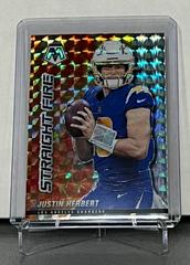 Justin Herbert #SF10 Football Cards 2021 Panini Mosaic Straight Fire Prices
