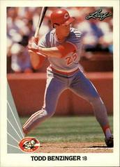 Todd Benzinger #15 Baseball Cards 1990 Leaf Prices