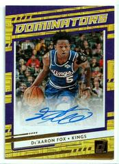 De'Aaron Fox [Gold] Basketball Cards 2020 Donruss Dominator Signatures Prices