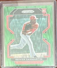 Reiver Sanmartin [Forest Green Flash Prizm] #160 Baseball Cards 2022 Panini Prizm Prices