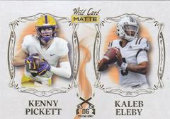 Kenny Pickett, Kaleb Eleby [White Orange] #DG-23 Football Cards 2022 Wild Card Matte Dueling Guns Prices